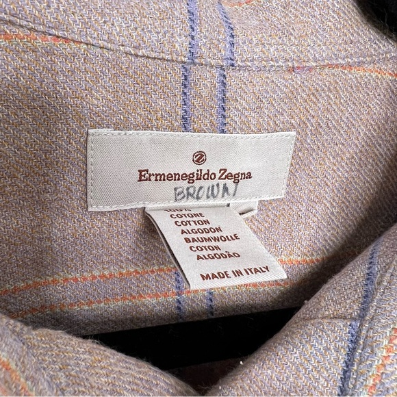 ERMENEGILDO ZEGNA Plaid Long Sleeve Button Down Shirt - Picture 3 of 5